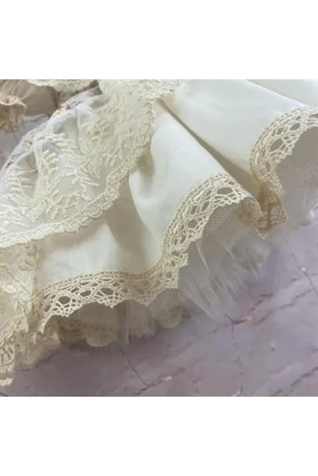 Детское платье для девочек с кружевом Hly Karol Tasarım, Nude Color — фото 4