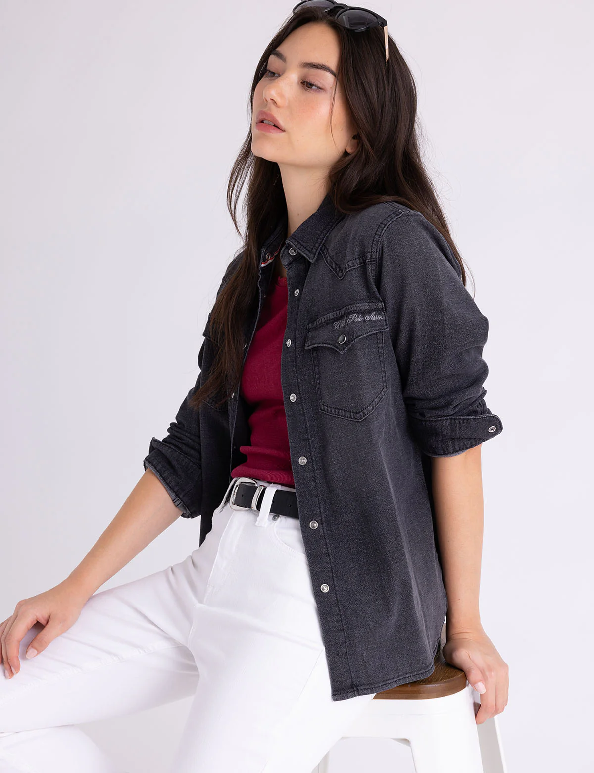 

Джинсовая куртка U.S. Polo Assn Long Sleeve Western, темно-серый