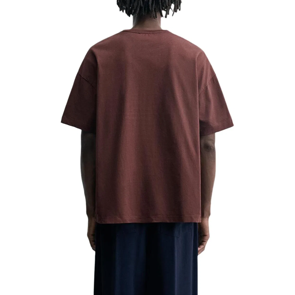 Мужская футболка с круглым вырезом Chocolate ZARA, Chocolate — фото 4