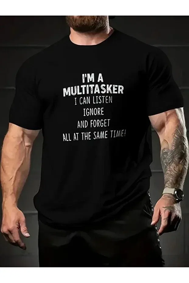Мужская футболка с принтом Multitasker Vexor, Черный
