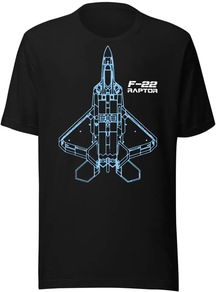 Мужская футболка с принтом F-22 Raptor 3001, Black