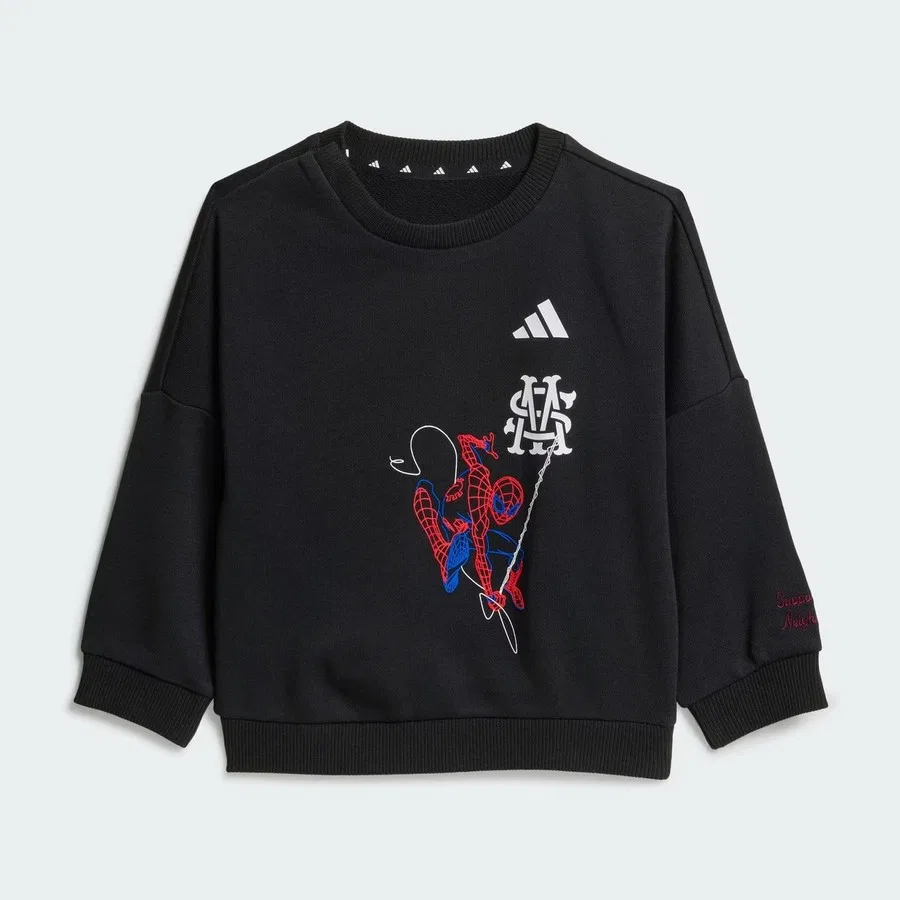 Детский спортивный костюм с принтом Marvel Spider Man adidas, Черный — фото 2