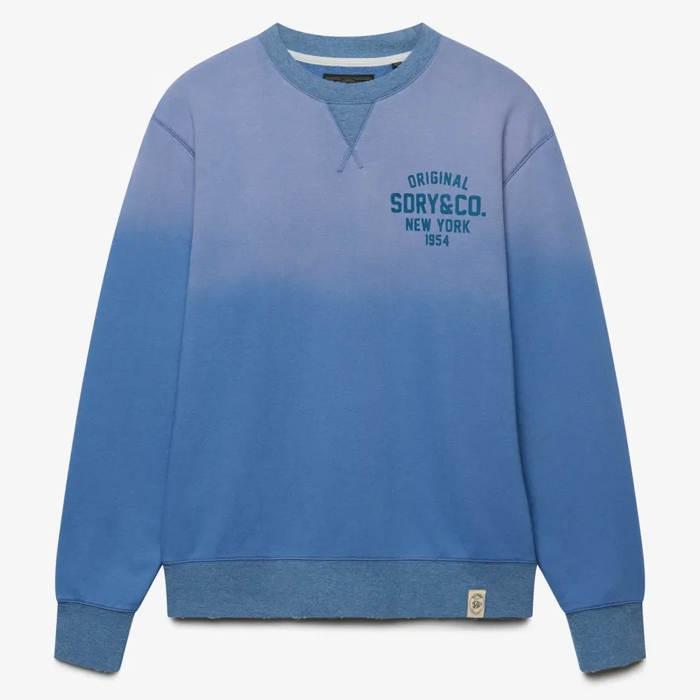 Мужской свитшот с принтом Block Text Crew Superdry, Blue — фото 3