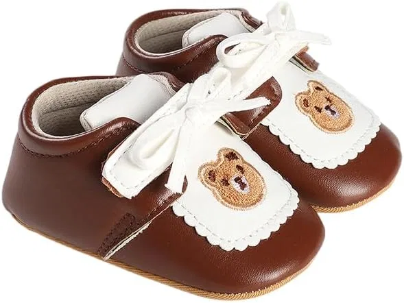 Детские туфли для девочек из эко-кожи с мягкой подошвой Purepips, Brown