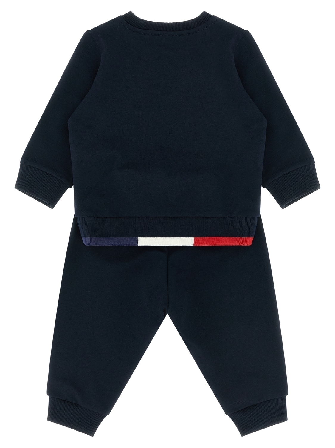 Свитшот с триколорной отделкой по низу + джоггеры Moncler Enfant, синий — фото 3