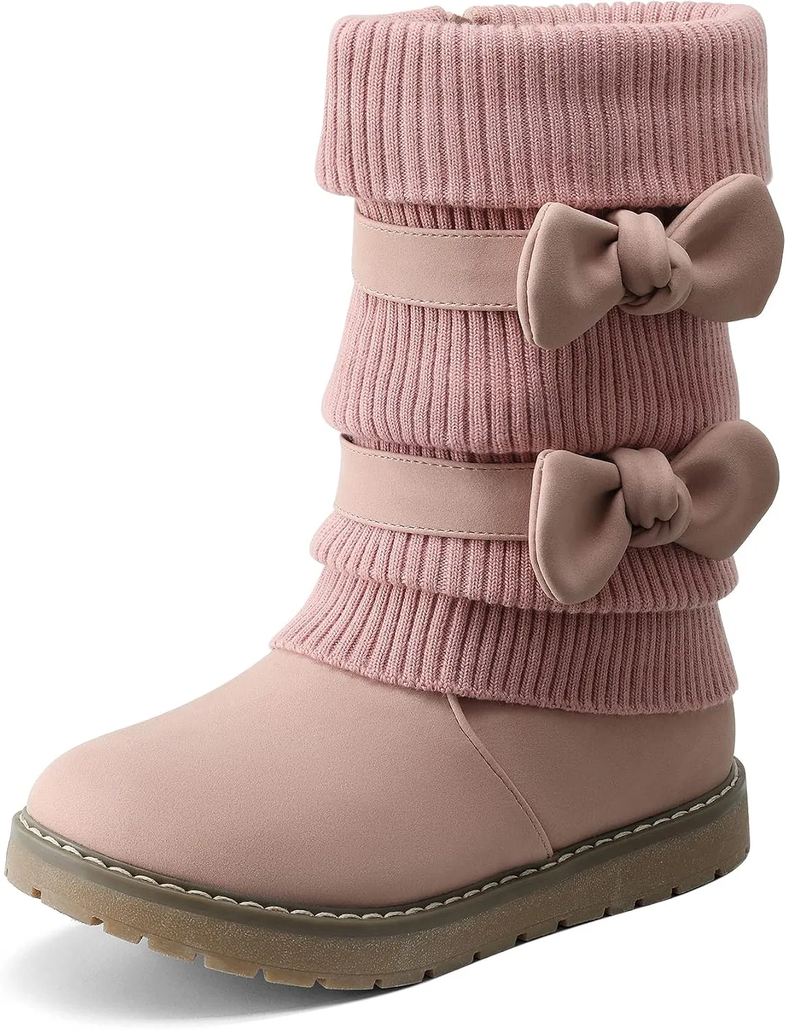 Детские зимние сапоги для девочек с бантом DREAM PAIRS, Pink