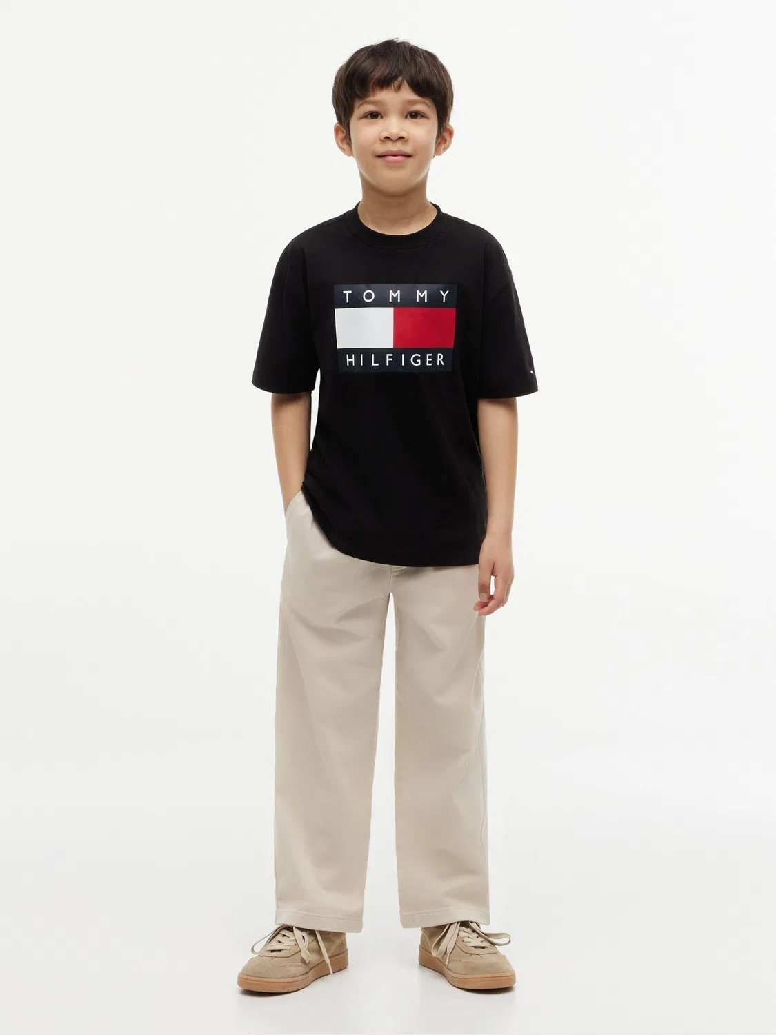 Футболка с принтом флага Tommy Hilfiger Heritage, черный — фото 4