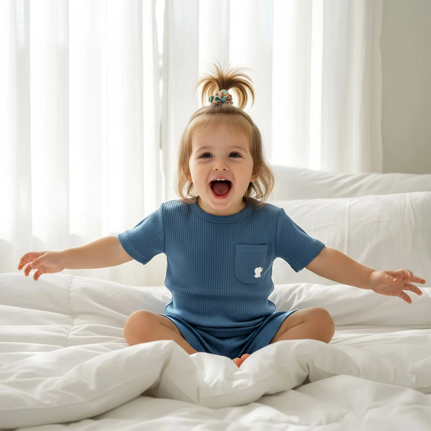 Комплект футболка с коротким рукавом и шорты, Babies Basic, синий — фото 2