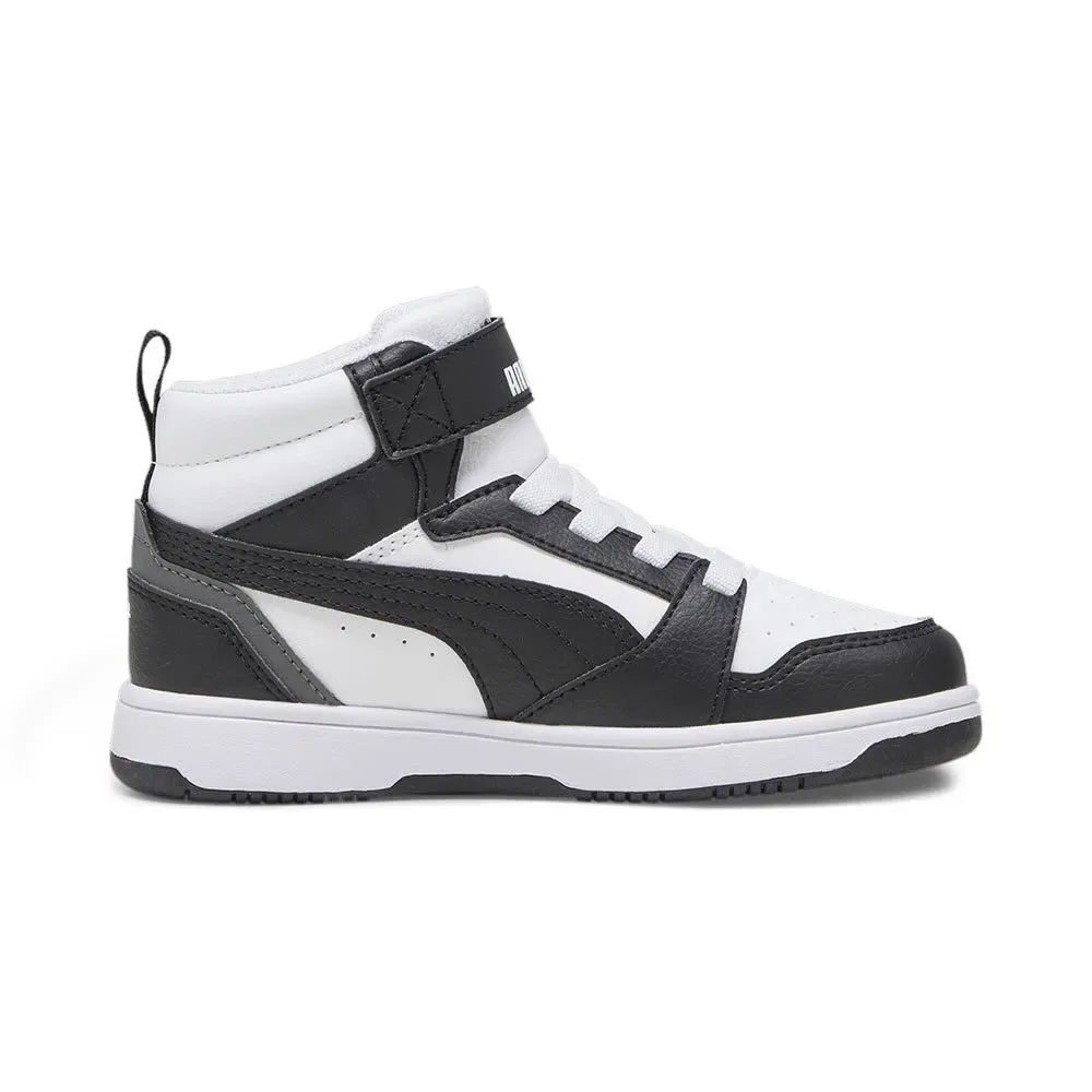 Детские кроссовки для девочек с синтетическим верхом Rebound V6 Mid AC+ Puma, Black — фото 3