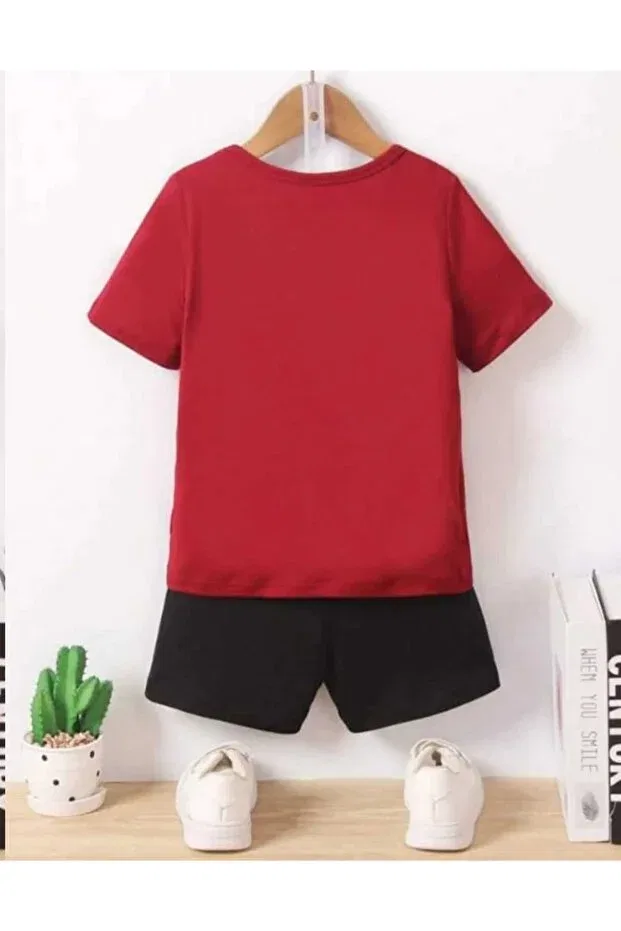 Детский комплект свитшота и брюк с принтом для девочек tom and jery Nice Clothes, Bottom Black, Top Red — фото 2