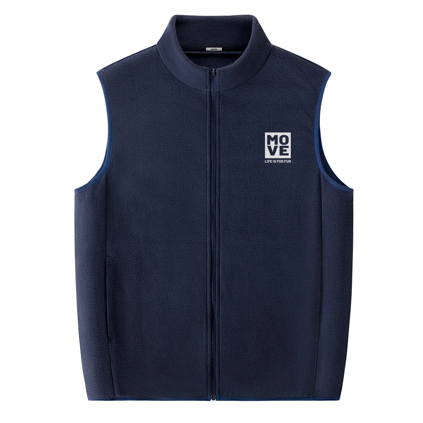 Детский жилет с высоким воротником утепленный MINISO, Navy Blue