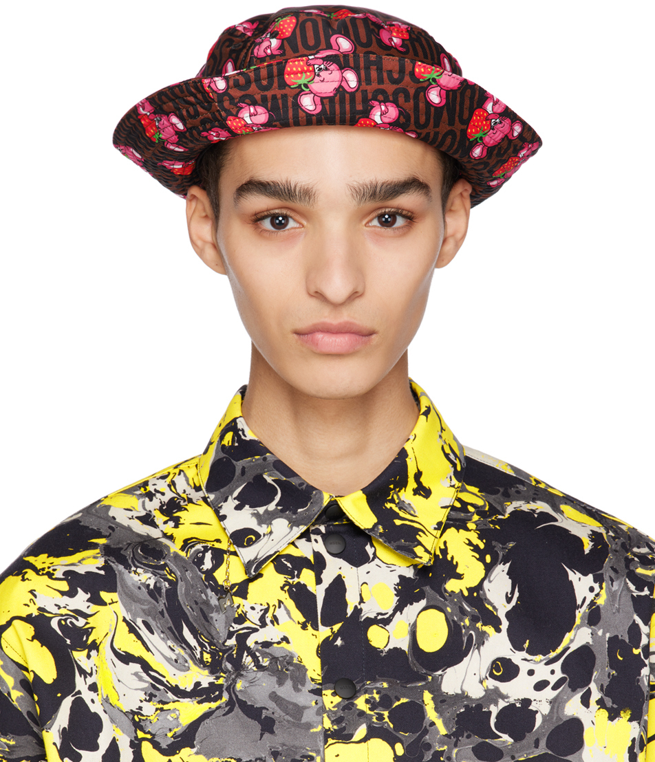 

Коричневая панама с изображением животных Moschino