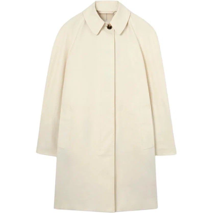 Женское пальто прямого кроя с лацканами Tundra White Burberry, Tundra White