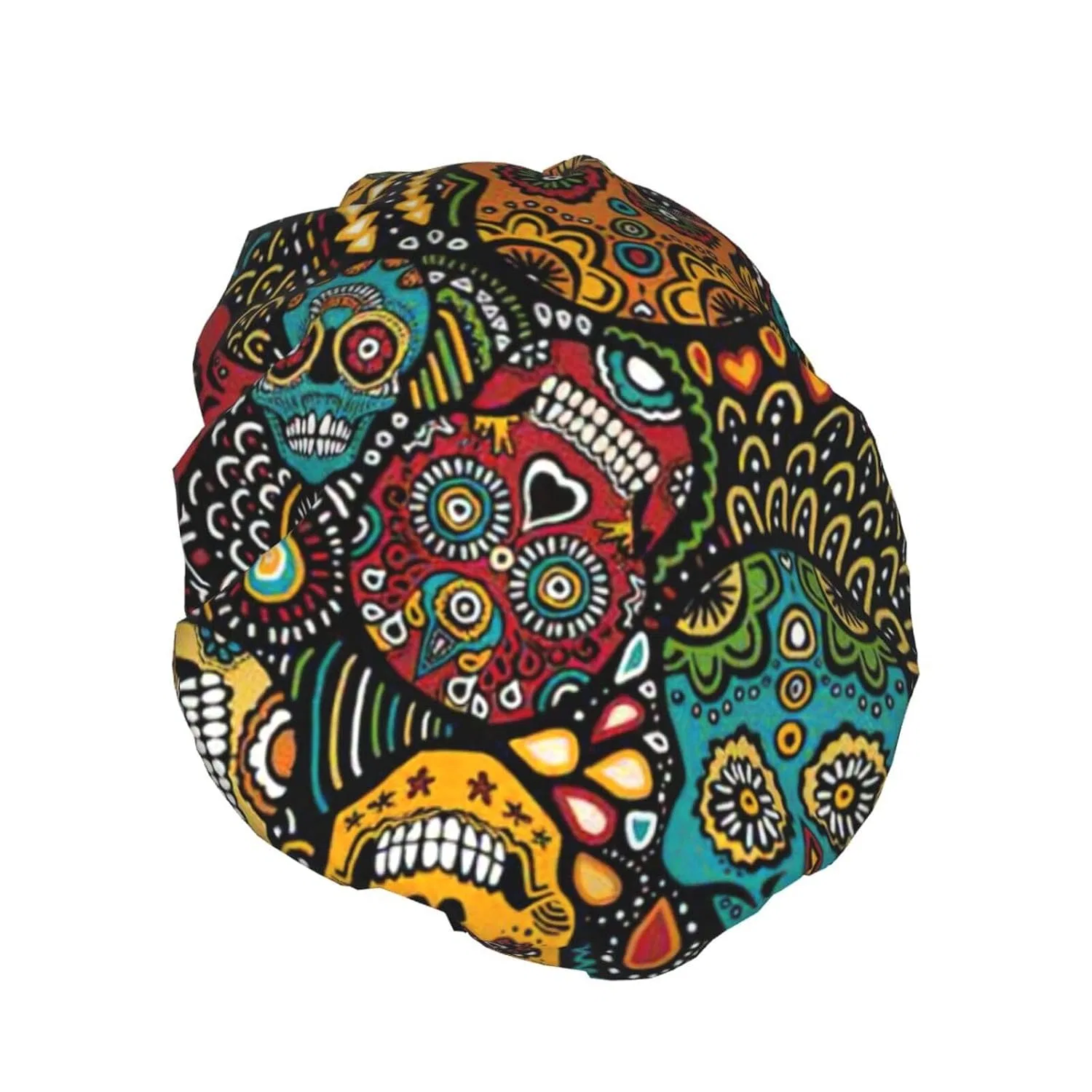 Двухслойная непромокаемая шапочка для душа с принтом Sugar Skulls, PULaif — фото 2