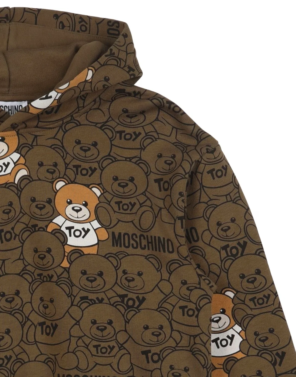 Детский свитшот для девочек на флисе с логотипом Moschino Teen, темно-зеленый — фото 3