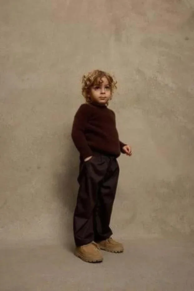 Детские брюки для девочек широкие с плиссе Fahhar Kids, Brown