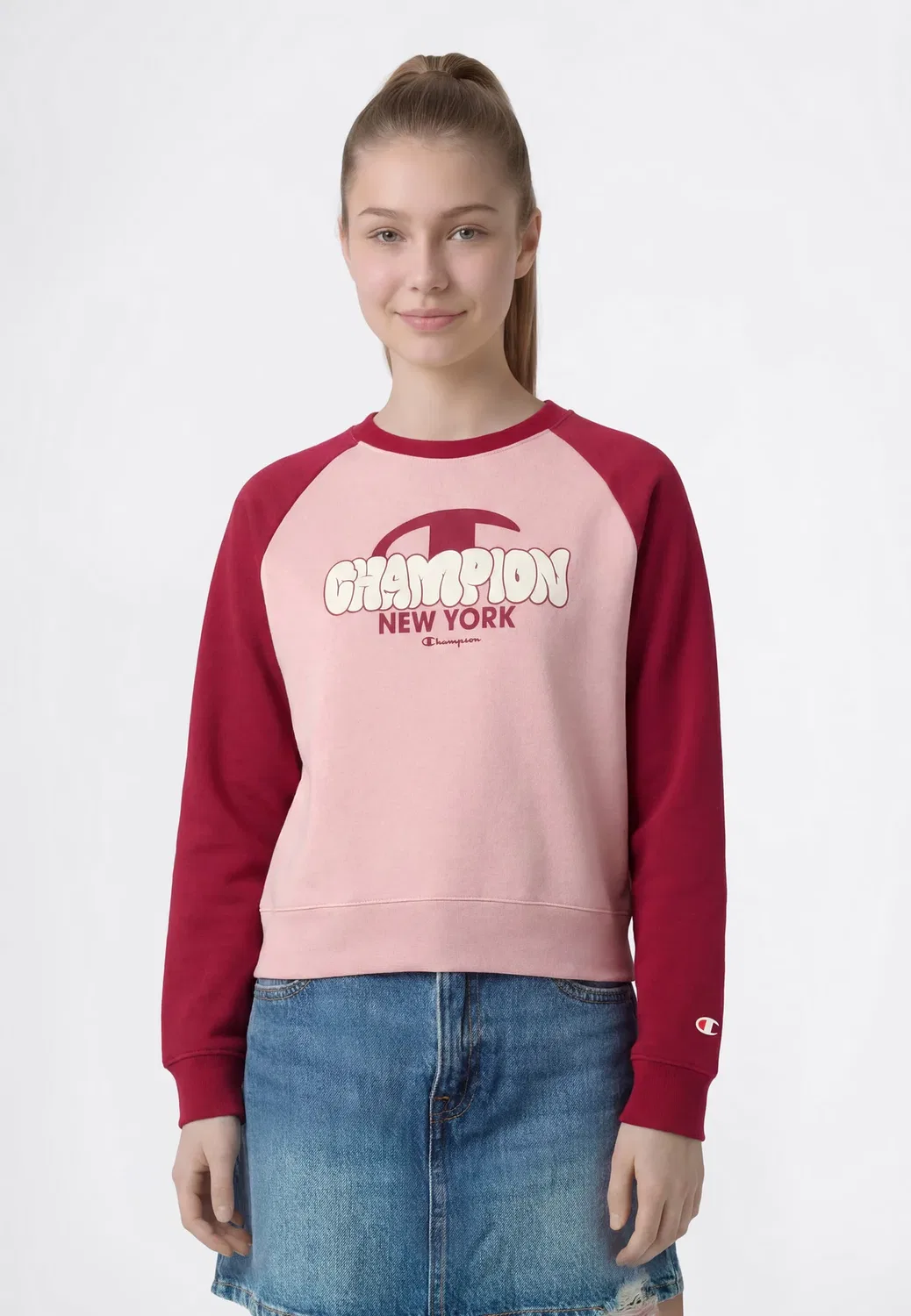 Толстовка с круглым вырезом, стандартный крой Champion, Pink