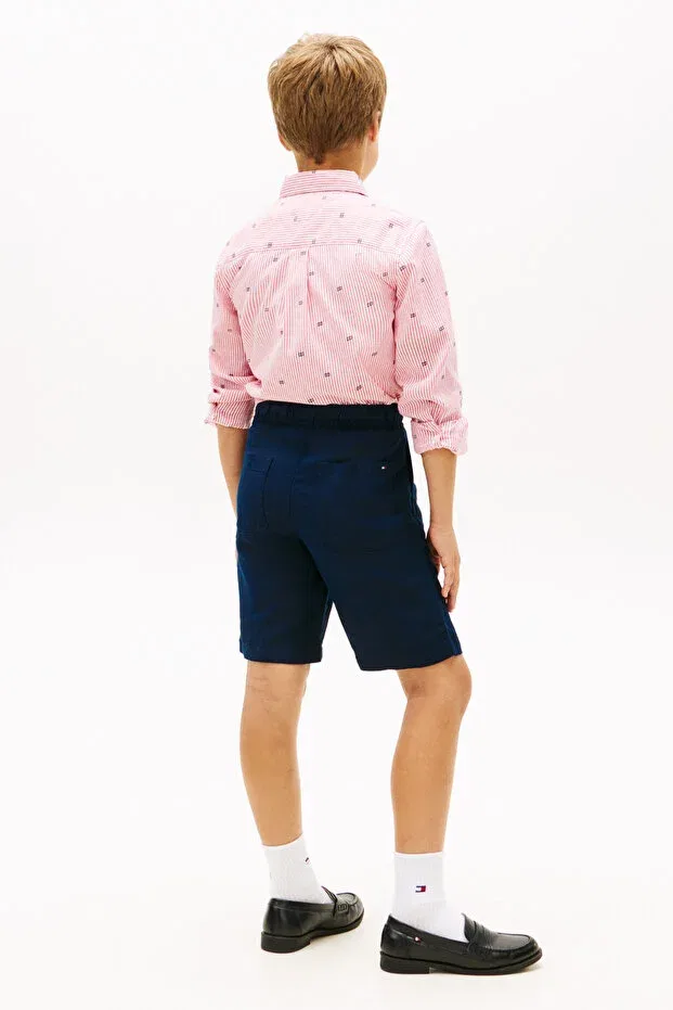 Детские шорты для мальчиков льняные Tommy Hilfiger, Navy Blue — фото 4