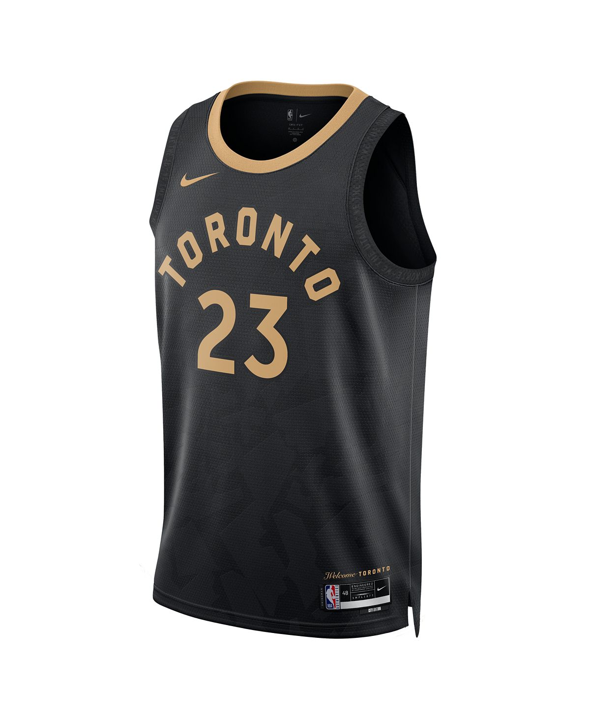 Мужская и женская футболка fred vanvleet black toronto raptors 2022/23 city edition swingman jersey Nike, черный - фото