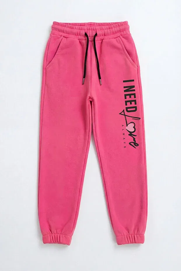 Детский комплект спортивных штанов для девочек с принтом Ya Ko Kids, Fuchsia-Black-Gray-Purple-Smoky — фото 2