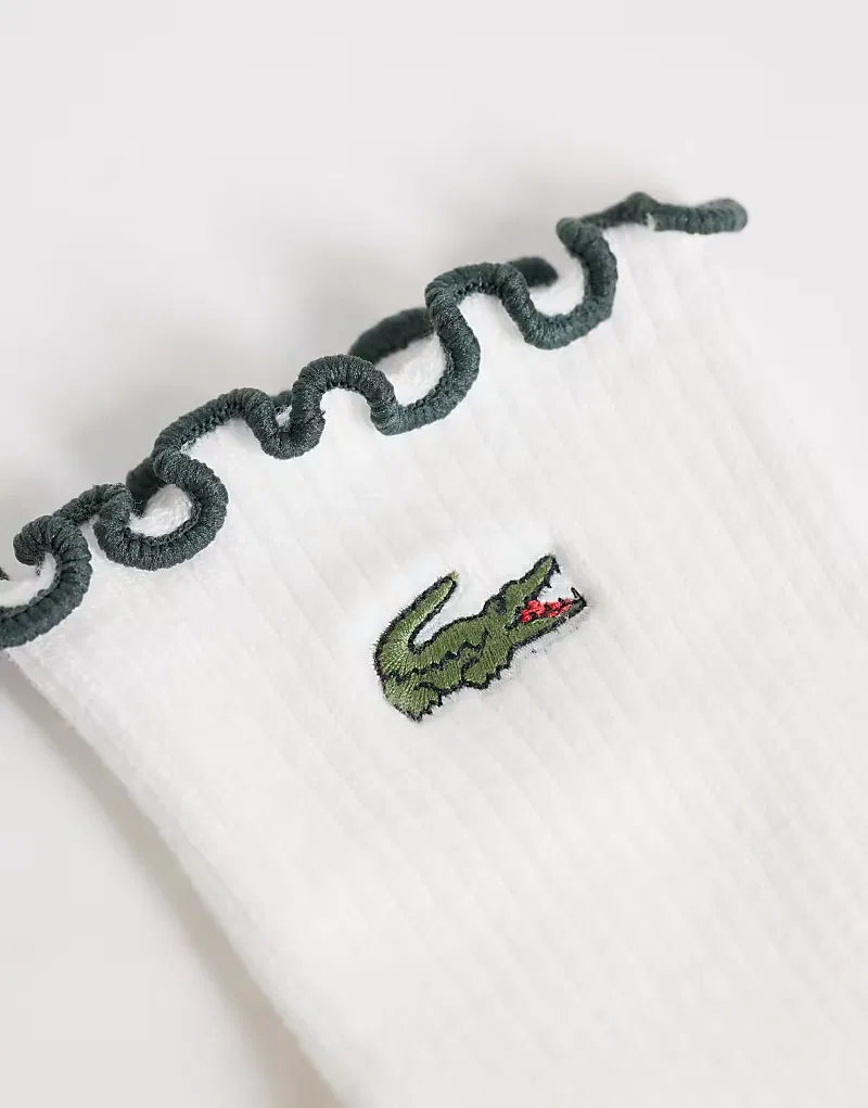 Носки средние с рюшами 2 шт Lacoste, коричневый — фото 2