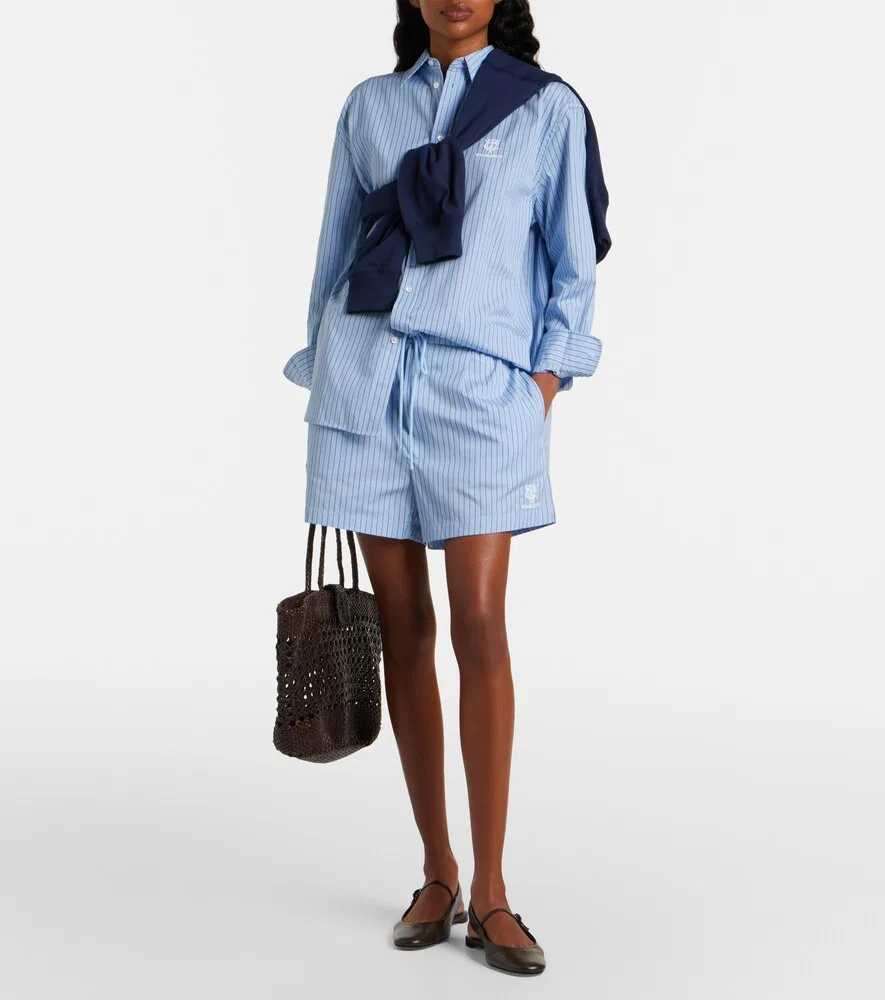 Полосатые хлопковые шорты Wimbledon Polo Ralph Lauren, синий — фото 2