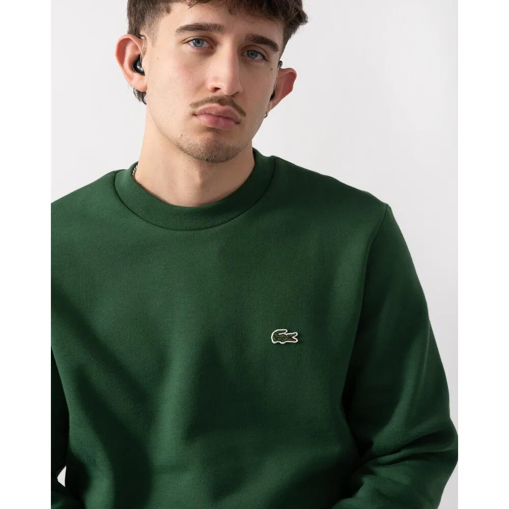 Мужской пуловер с круглым вырезом из био-хлопка Bio Cotton Fleece Lacoste, Green — фото 3
