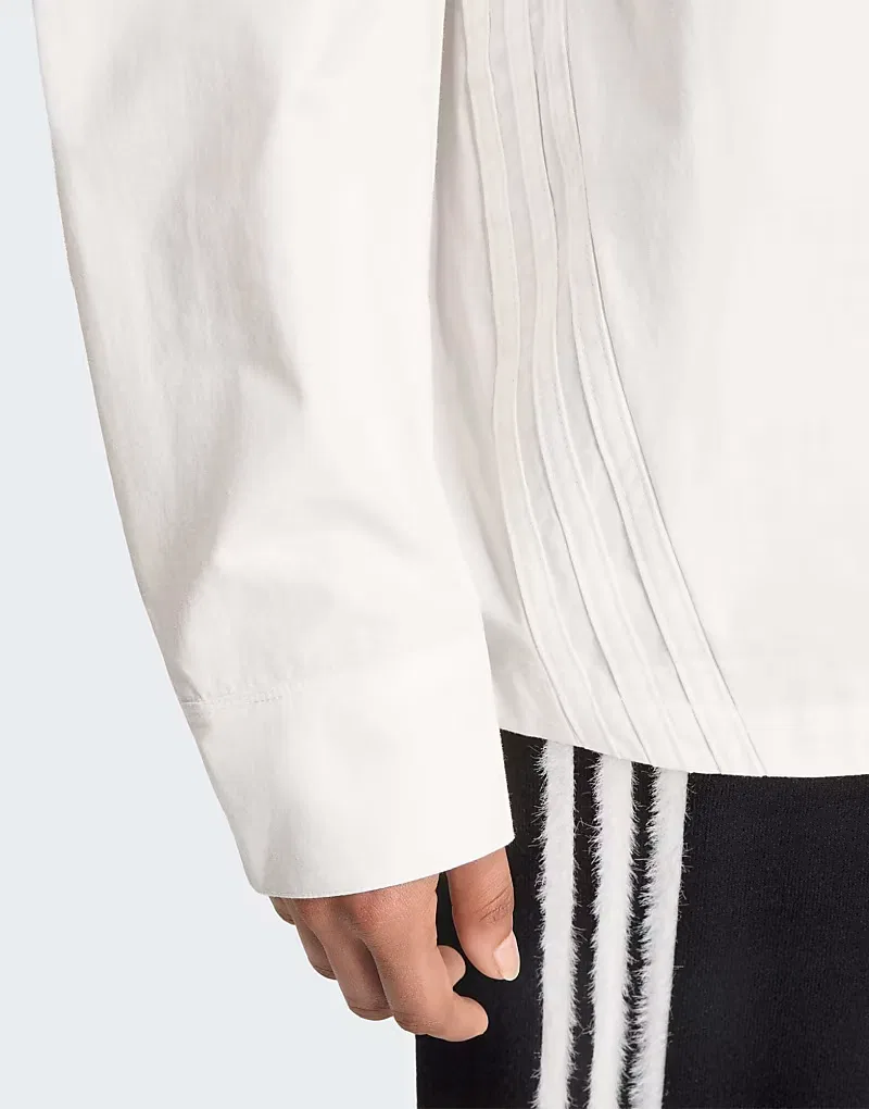 Футболка Adidas Originals с тремя полосками, облачно-белый/облачно-белый — фото 3