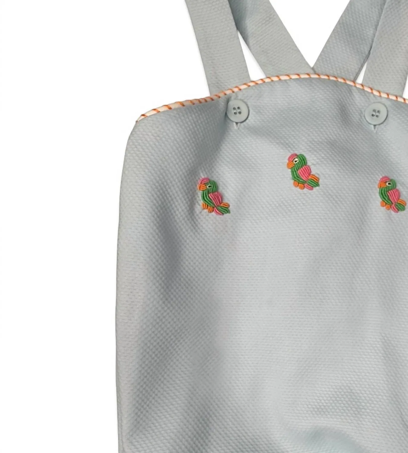 Детский боди-комбинезон для мальчиков с вышивкой Cross Back Bubble Percy & Tyne, Palm Pique — фото 2