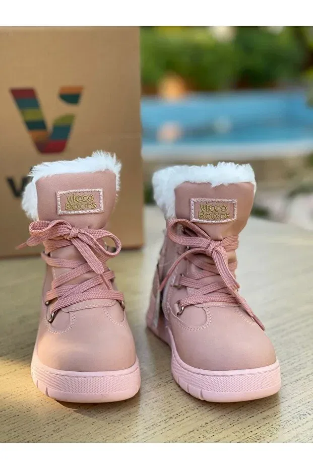 Детские ботинки для девочек с принтом Kappa fur baby girl powder boots Vicco, Powder — фото 2