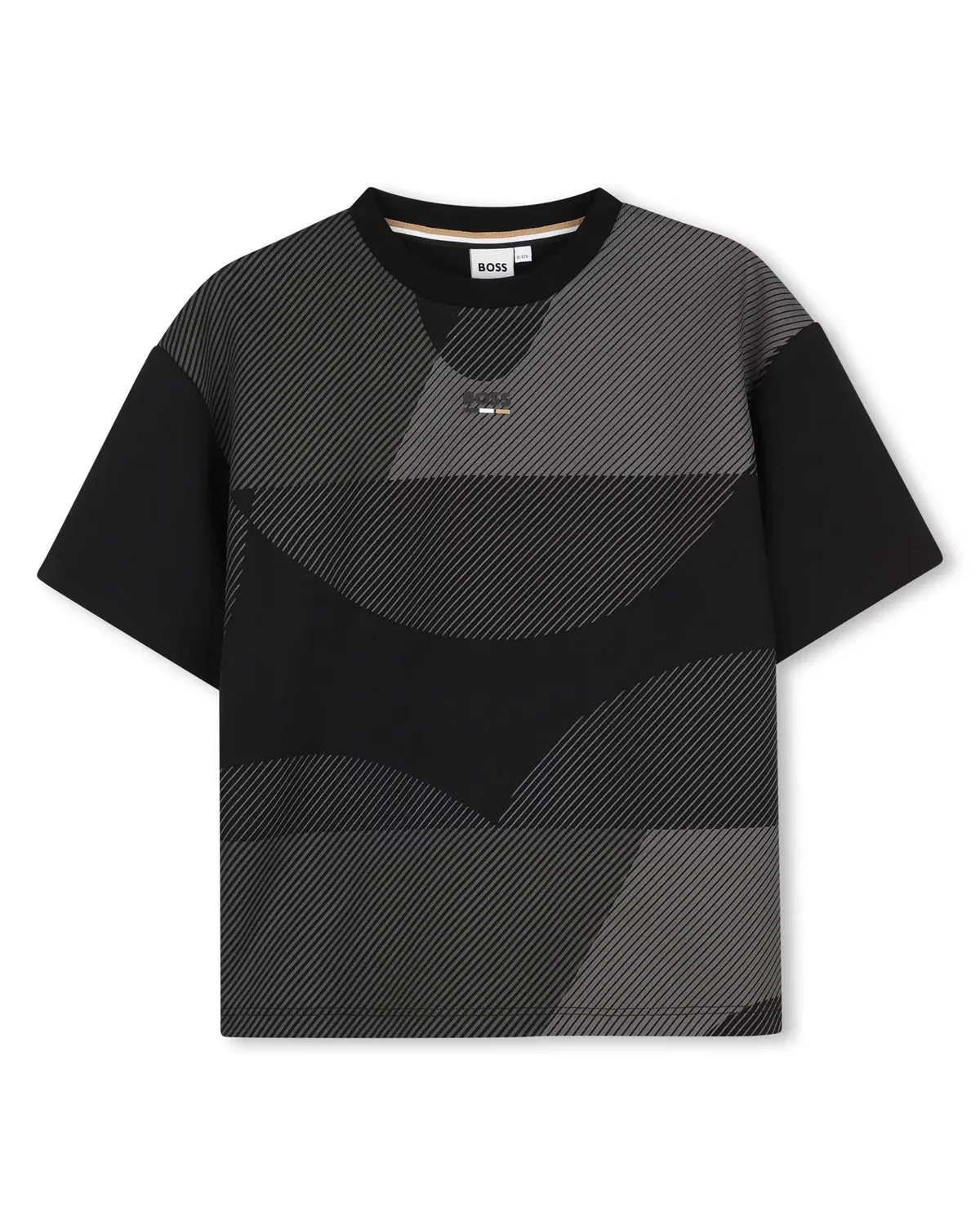Детская футболка с коротким рукавом с принтом BOSS Kidswear, Negro