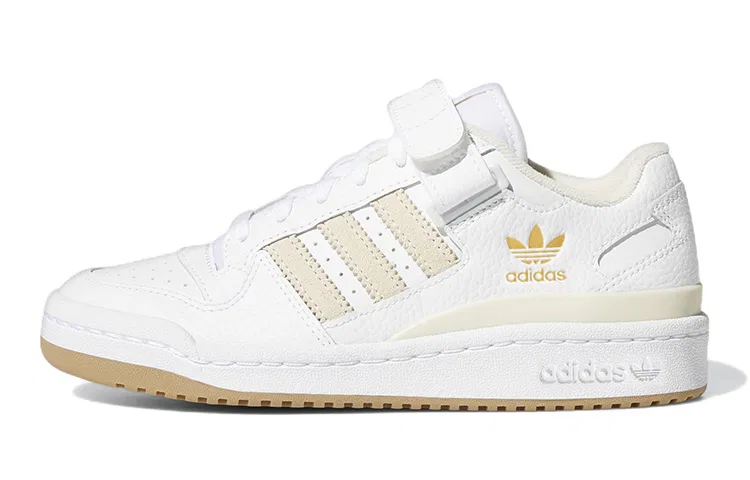 Детские кроссовки для скейтбординга с низким верхом, на липучке FORUM Low, Adidas Originals, Ecru