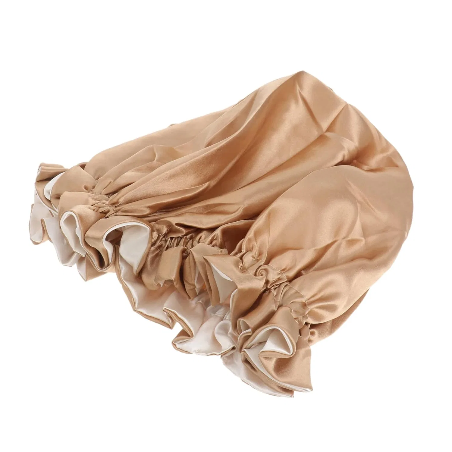 Ночная шапочка из сатина с кружевным краем, FOYTOKI, Khaki