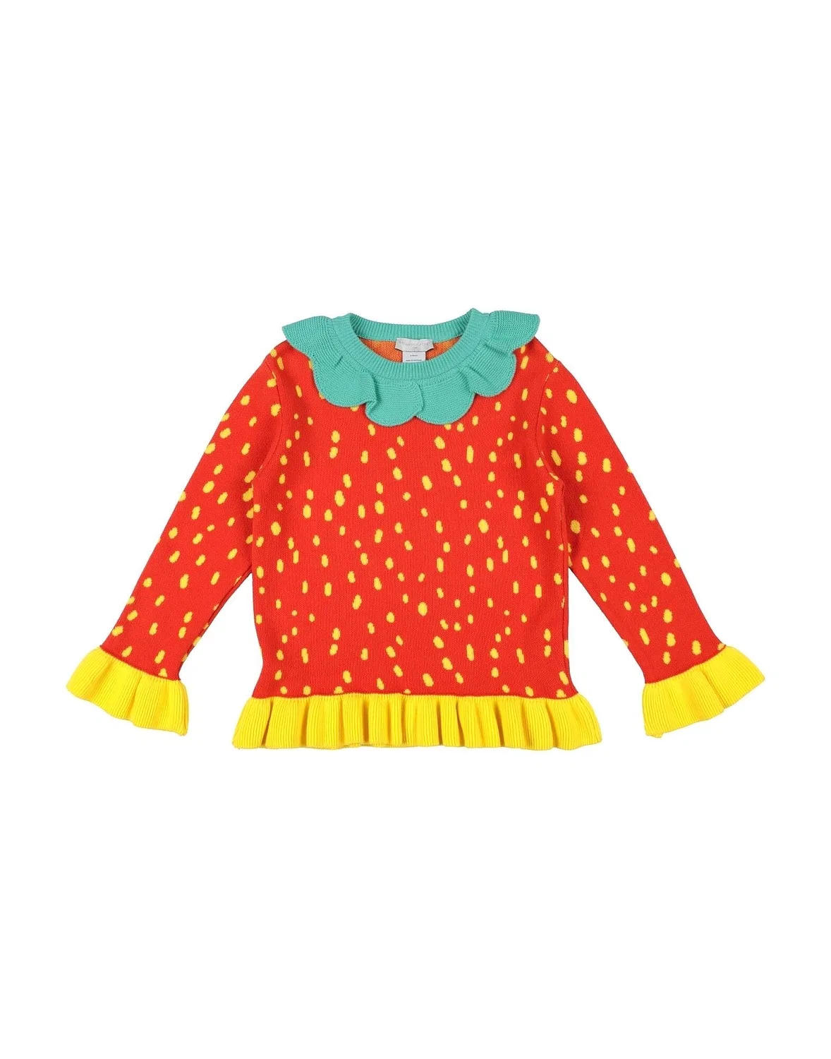 Детский свитер для девочек хлопковый Stella Mccartney Kids, оранжевый
