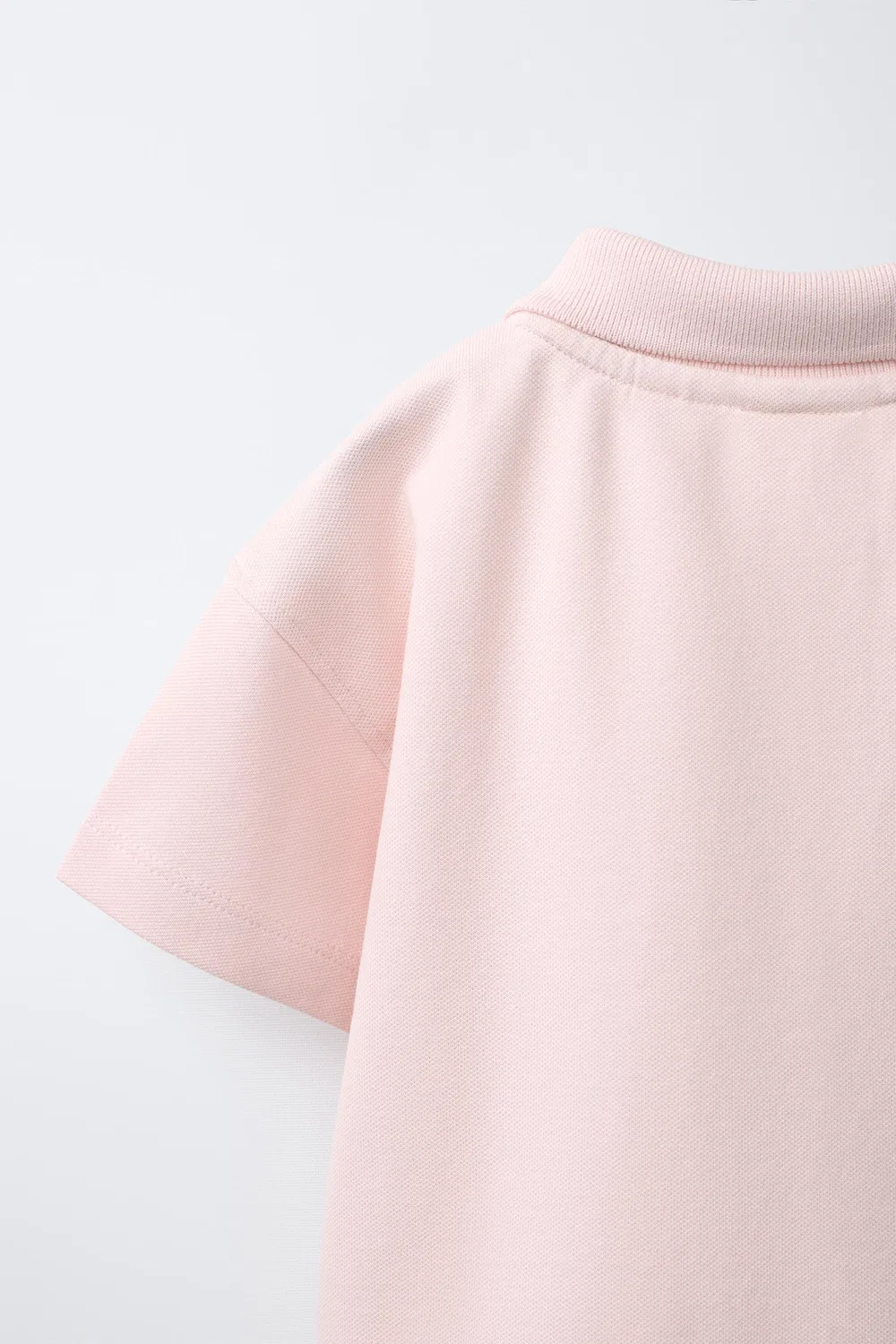 Рубашка поло из пике с цветочной вышивкой ZARA, Light pink — фото 4