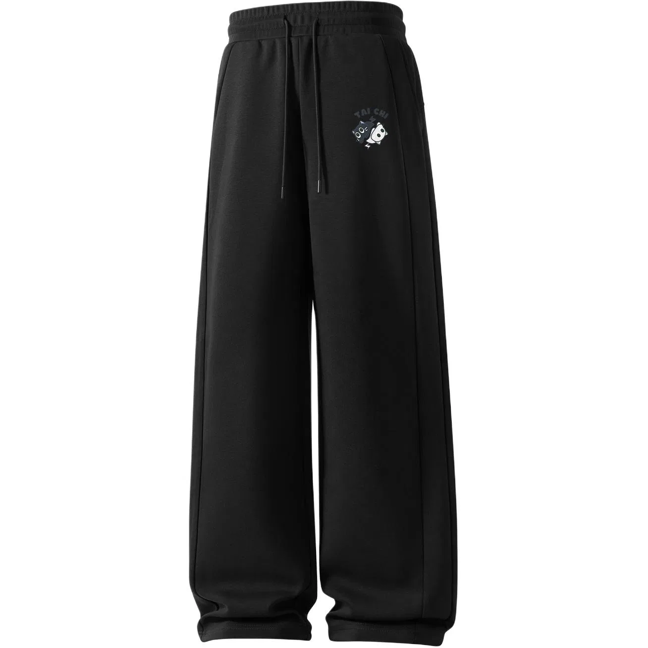 Детские брюки прямого кроя Tai Chi Cat Pants Logo, MINISO, Black & Gray & White