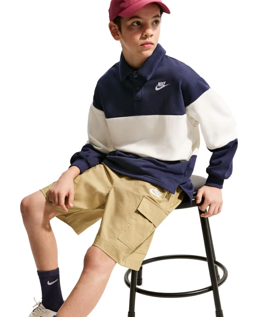 Детские шорты для мальчиков с карго-карманами Sportswear Club Nike, Parachute Beige/White — фото 3