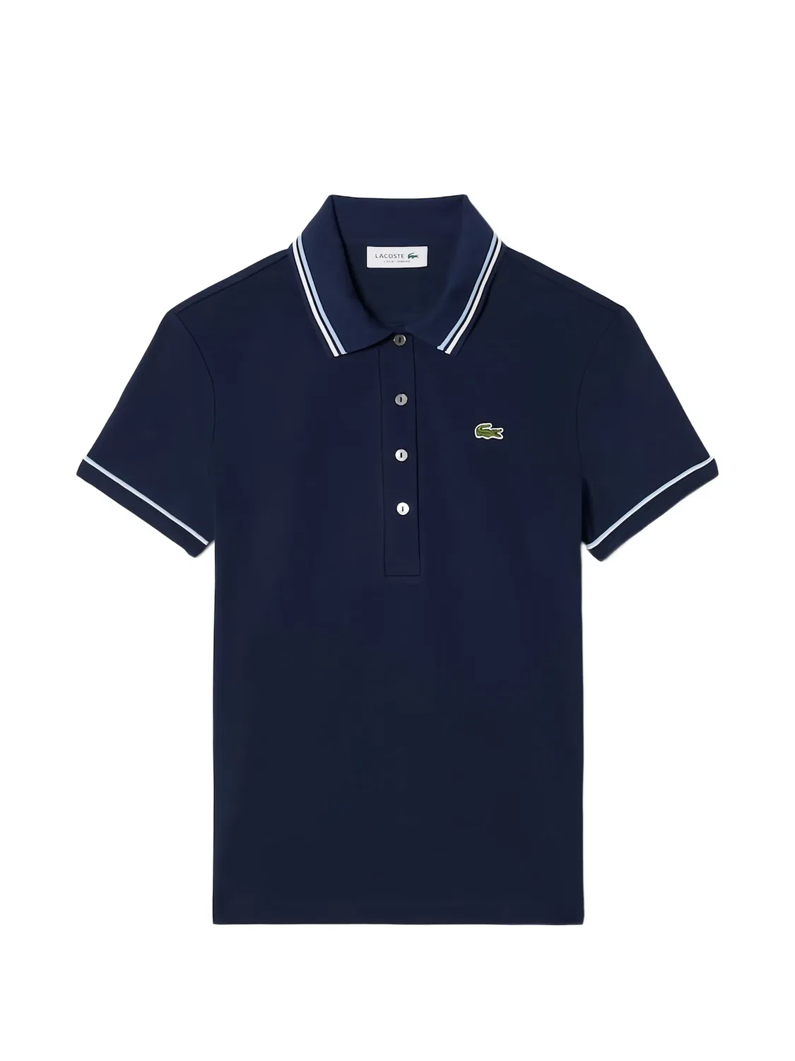 Поло топ с полосатым воротником Lacoste, синий