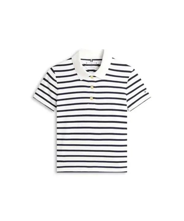 Поло с пуговицами, классическая модель, Tommy Hilfiger, золотой — фото 2