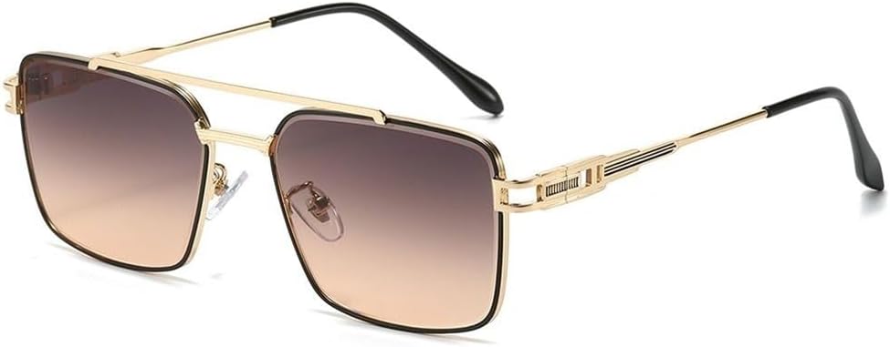 

Солнцезащитные очки в стиле ретро с острыми краями, металлическими линзами с градиентным переходом цвета и защитой от УФ-излучения. Подходят для мужчин и женщин KTUCN, Tea Pink