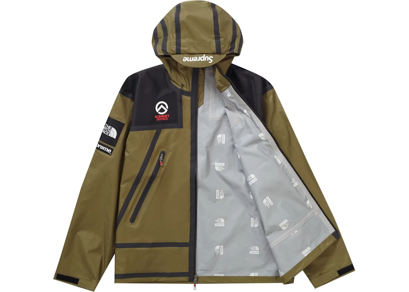 Мужская куртка с водоотталкивающим материалом Supreme The North Face Summit Series Outer Tape Seam Shell Jacket, Olive — фото 2