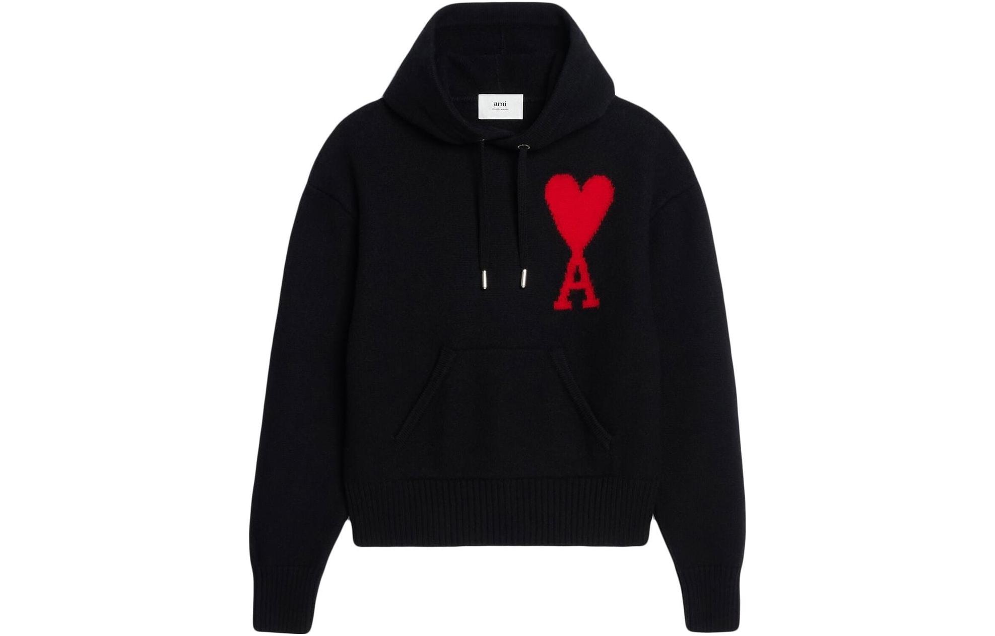 

Свитер Ami Paris Ami De Coeur Hoodie AMIPARIS, черный