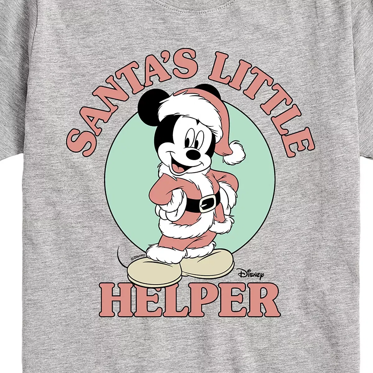 Детская футболка с принтом Санта-Малышка Disney, Athletic Heather — фото 2