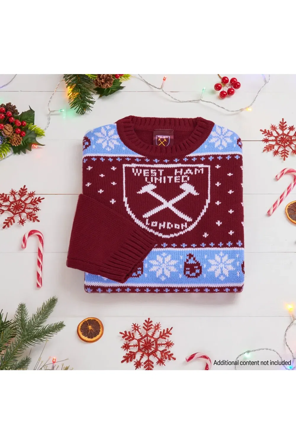 Рождественский джемпер с круглым вырезом West Ham United Fc, Red — фото 2