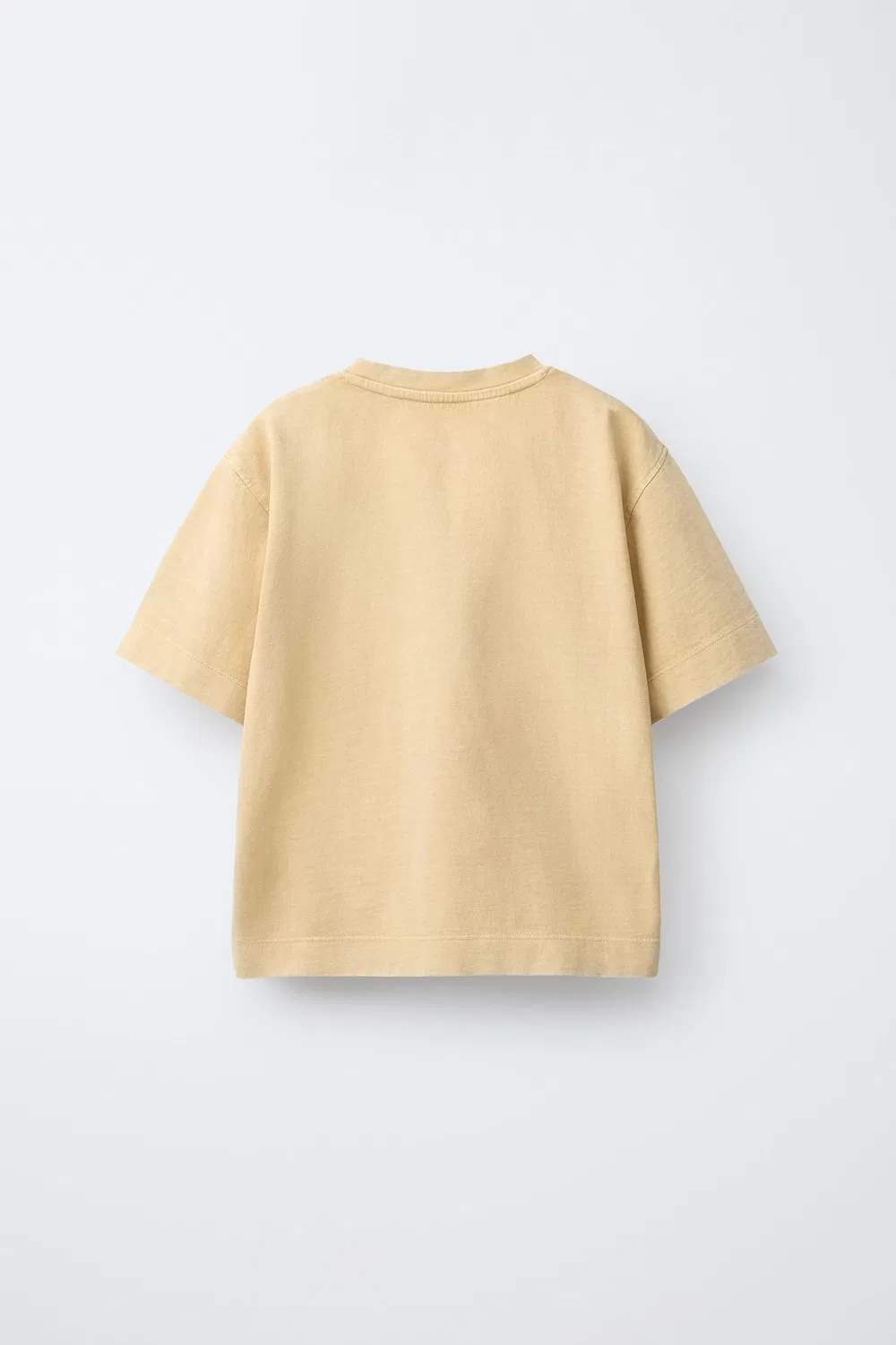 Плотная футболка с эффектом выцветания ZARA, Mid-Ecru — фото 2