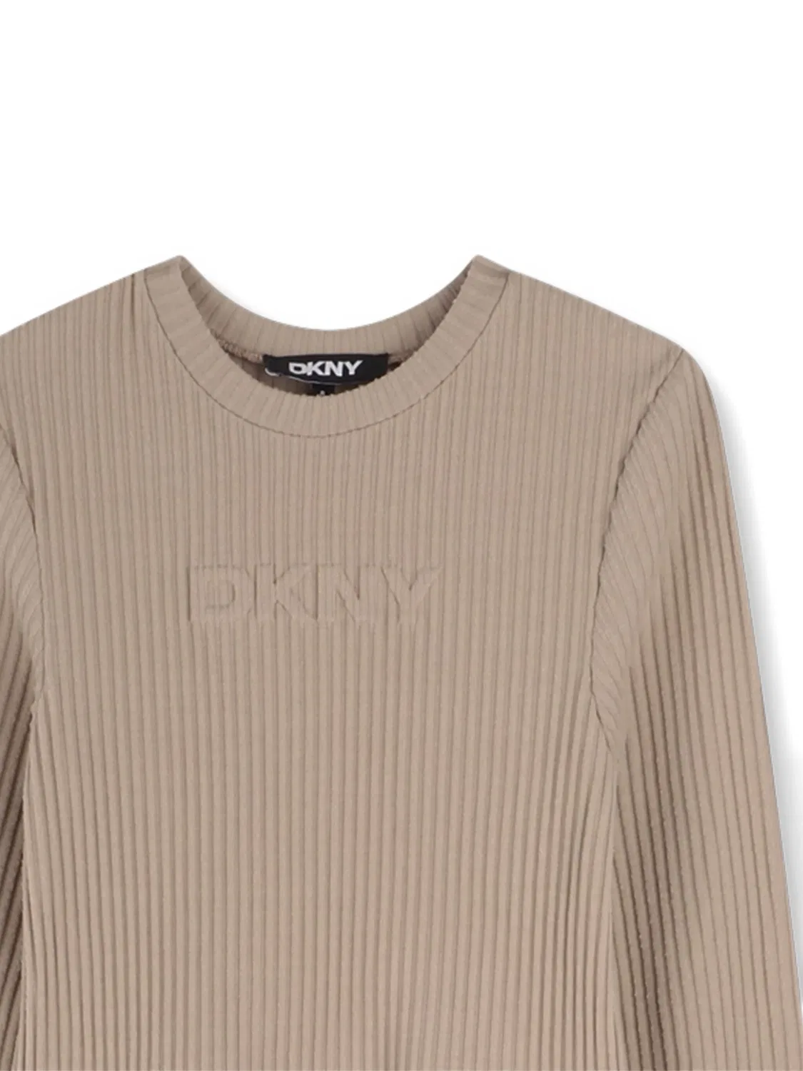 Платье с рифлеными панелями DKNY, бежевый — фото 2
