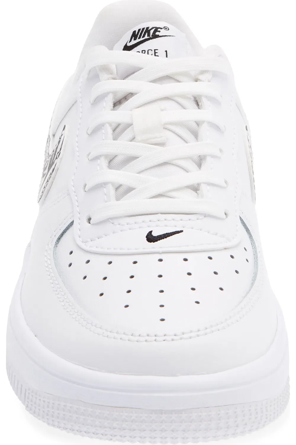 Детские кроссовки баскетбольные Air Force 1 Nike, белый/черный/белый — фото 4