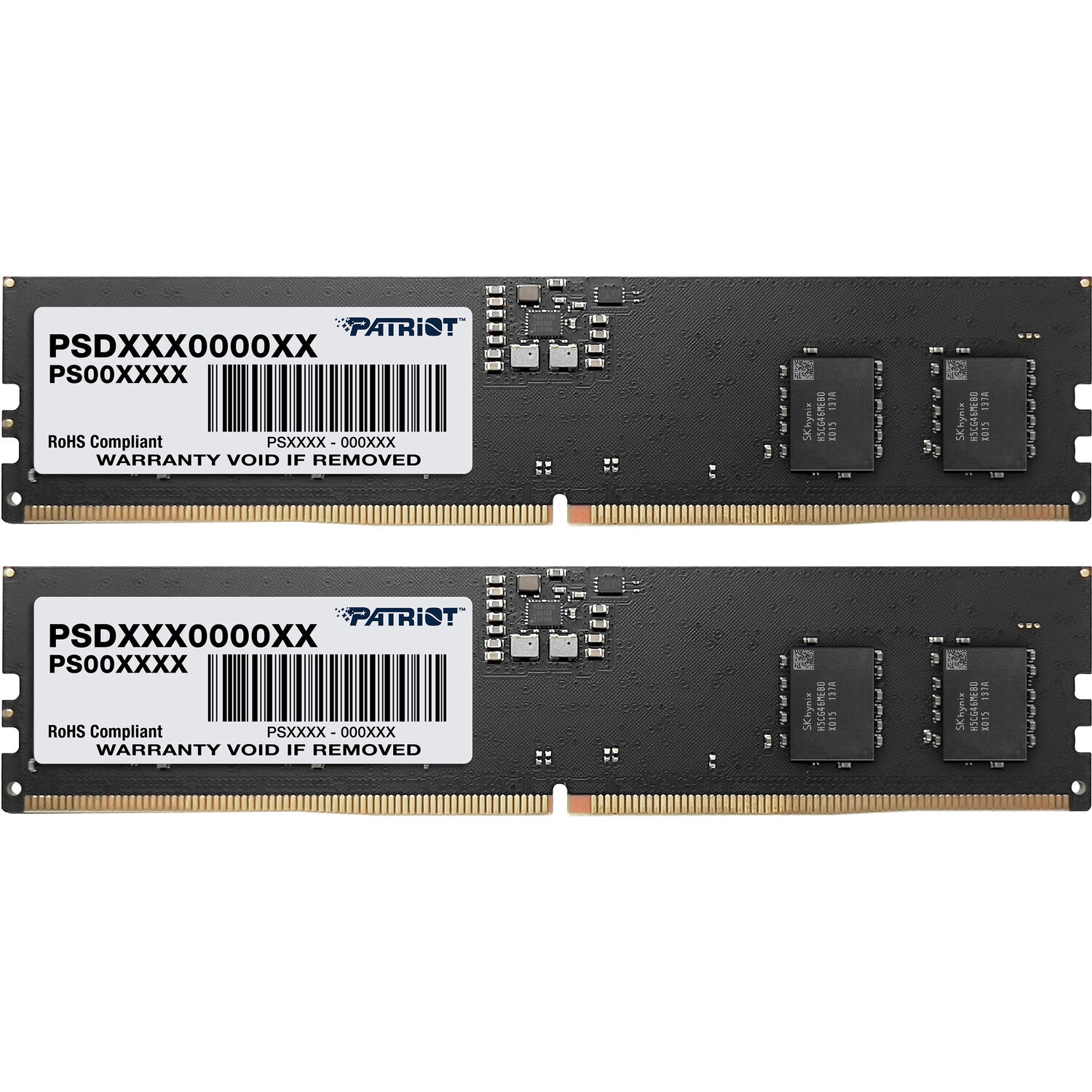 

Модуль памяти Patriot Signature Line 64 Гб (2x32Гб), 5600 МГц, DDR5, PSD564G5600K, черный