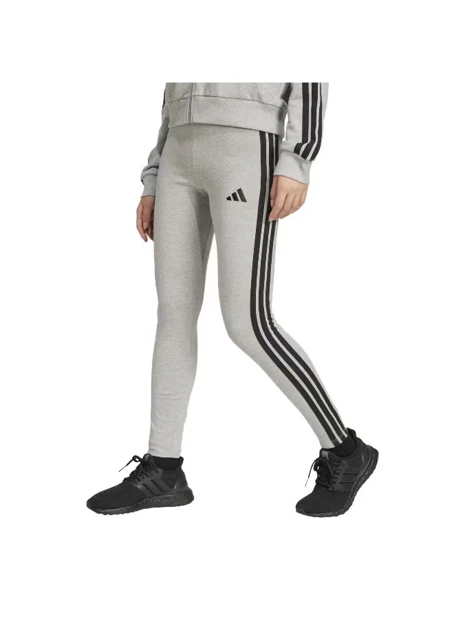 Леггинсы хлопковые Essentials 3-Stripes Adidas, серый — фото 2