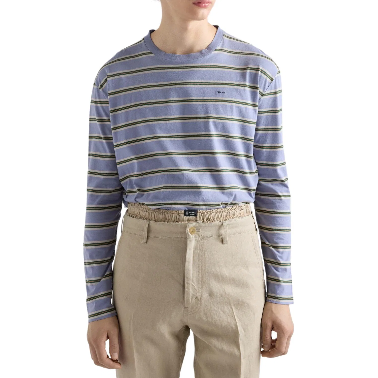 Футболка с круглым вырезом, Crew Neck, Prada, Blue Purple — фото 3
